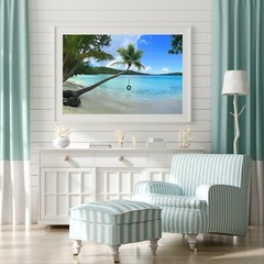 Oppenheimer Beach Tire Swing Photo, St John USVI, Beach Photography Art Print