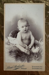 CdV Photo Baby Paul Behnke Magdeburg Sudenburg around 1895 Excellent Condition!