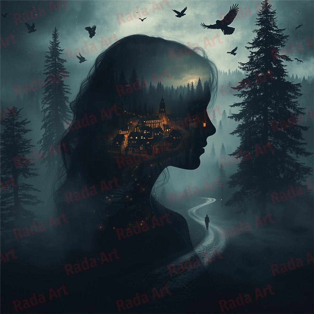 Digital Image Art Picture Photo Wallpaper for Phone Desktop Woman Night Fog