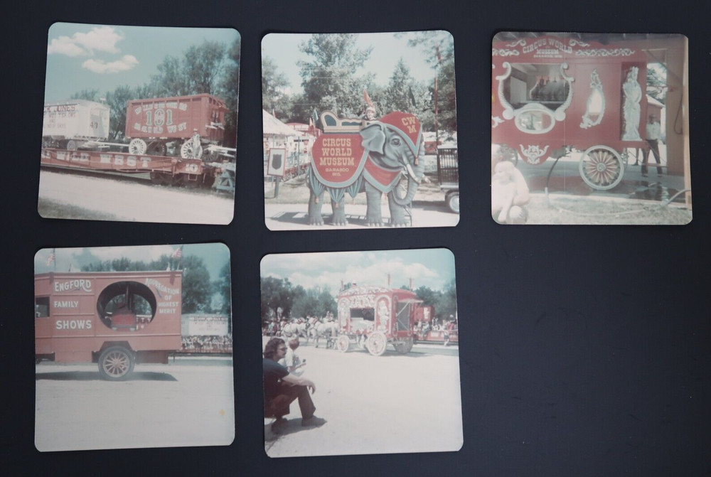 Circus World Museum Baraboo Wisconsin Set of 5 Vintage Photographs 3″ x 3″