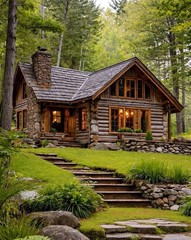 8*10 cozy cottage house photo print warm beautiful home wall art decor bedroom