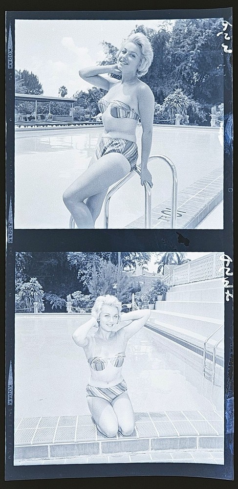Bunny Yeager Estate Vintage Original Negative Strip of Blonde Beauty