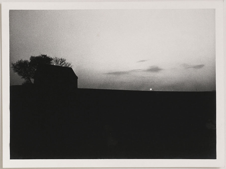 Original vintage 1980s house in shadow, art photo