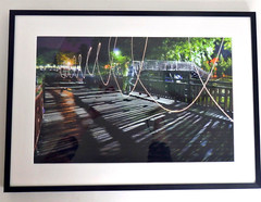 Color Photo, Paint with Light, Graffitti Street Scene Surreal Signed Framed EUC