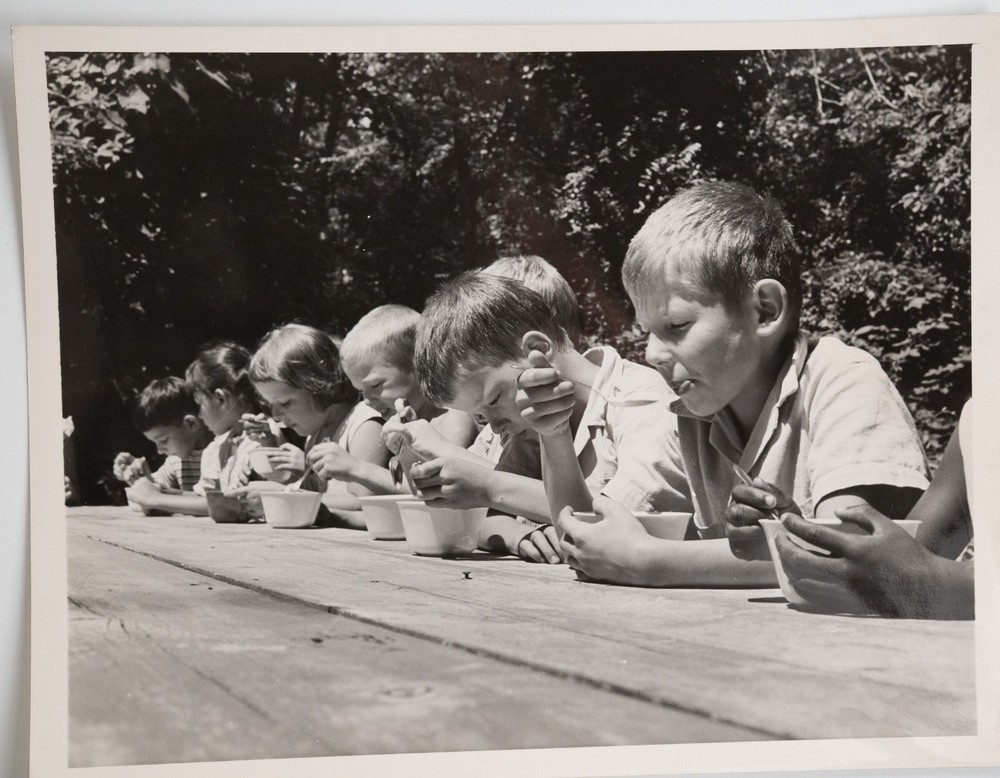 Vintage Film Photo France Child In Summer Camp 18X24CM 1960