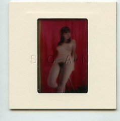 Org Camera Club Nude 1960s 35mm Slide / Negative- Super Endowed Woman- Bow #34