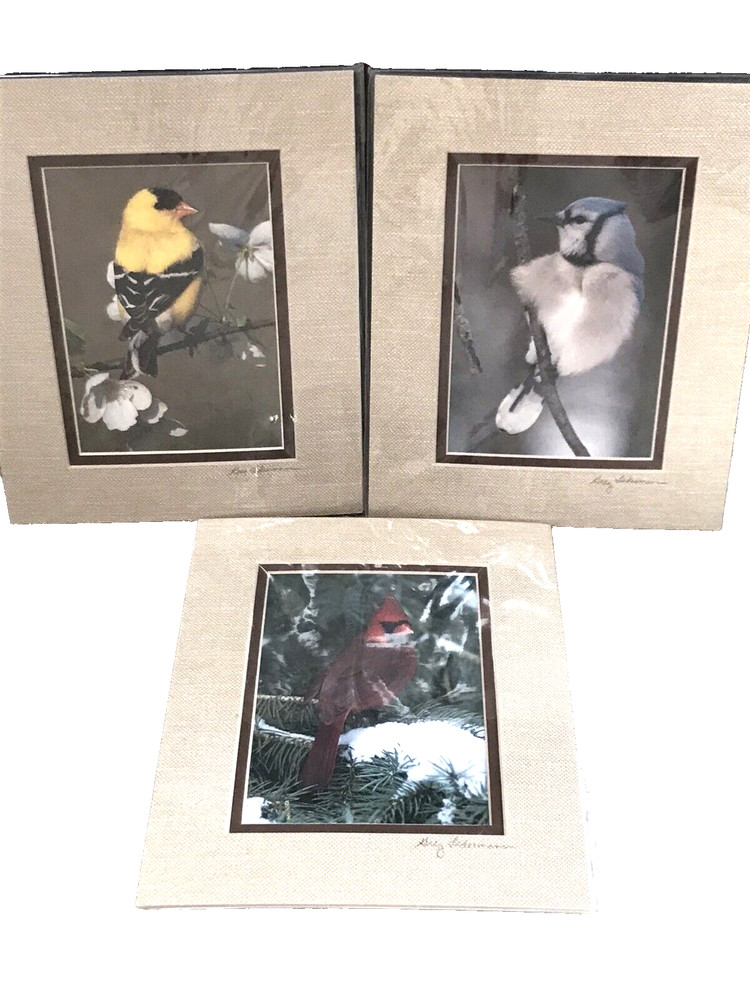 Original Photography of Birds Signed Greg Ledermann Cardinal Blue Jay Goldfinch