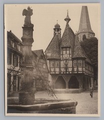 Michelstadt 1949 – Fountain Town Hall – Old Photo 1940s