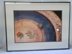 “Birdbath with Leaves” Framed Photograph by Gary Carlson