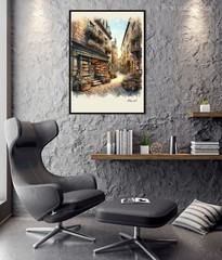 Digital Art Painting Watercolor Urban Landscape Wallpaper Background Decor
