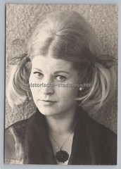 Woman with Pigtails – Portrait Fashion 60s 70s – Old Photo 1960s 1970s
