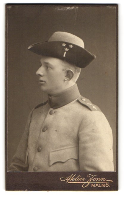 Photography Studio Jonn, Malmö, Swedish Soldier Georg Jaeppat in Uniform RG