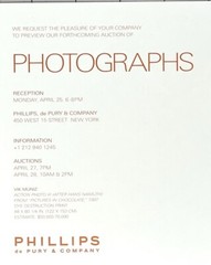 Vik Muniz Art Announcement Card PHILLIPS de PURY & COMPANY Photo Auction