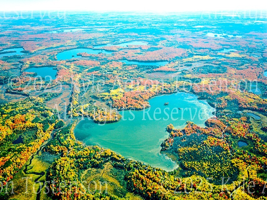 Twin Island, Presque Isle, Wisc. Frontier Lks Vilas Aerial Photo. Frame Optional
