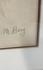 M. Berg Original Lithograph Bouquet Children Flowers Signed Numbered 21×27