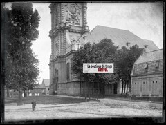 Church, Carvin, Vintage Photo Glass Plate, Black & White Negative, 9X12 Cm