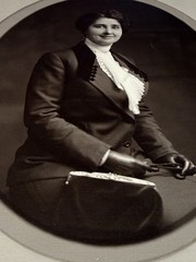 Vintage Edwardian Woman Portrait Photograph Sepia Tone Signed H. Core 1900s