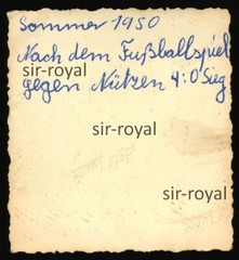 Boys 1950 in football jerseys after victory against Nützen Segeberg – photo 6x6cm