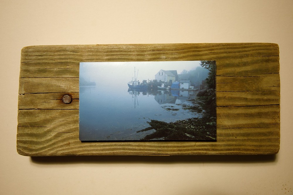 Driftwood Mounted Seascape – Northwest Cove Fog, Nova Scotia
