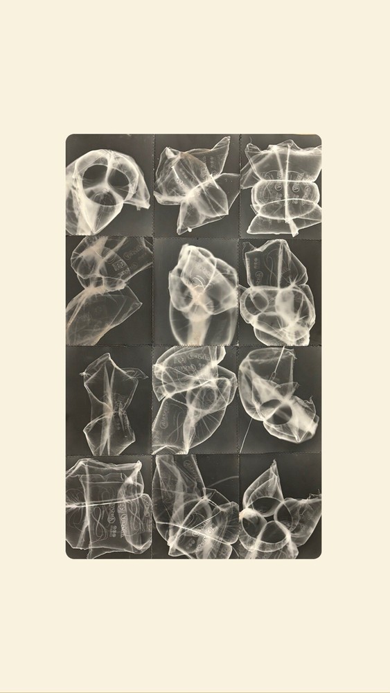 Unique Stitched Print – Cameraless Dark Room Photography 24 x 40 Inches