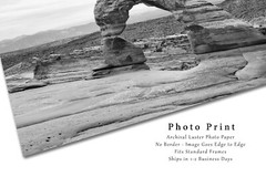 Delicate Arch Photography Print: Utah Black & White Arches National Park Picture