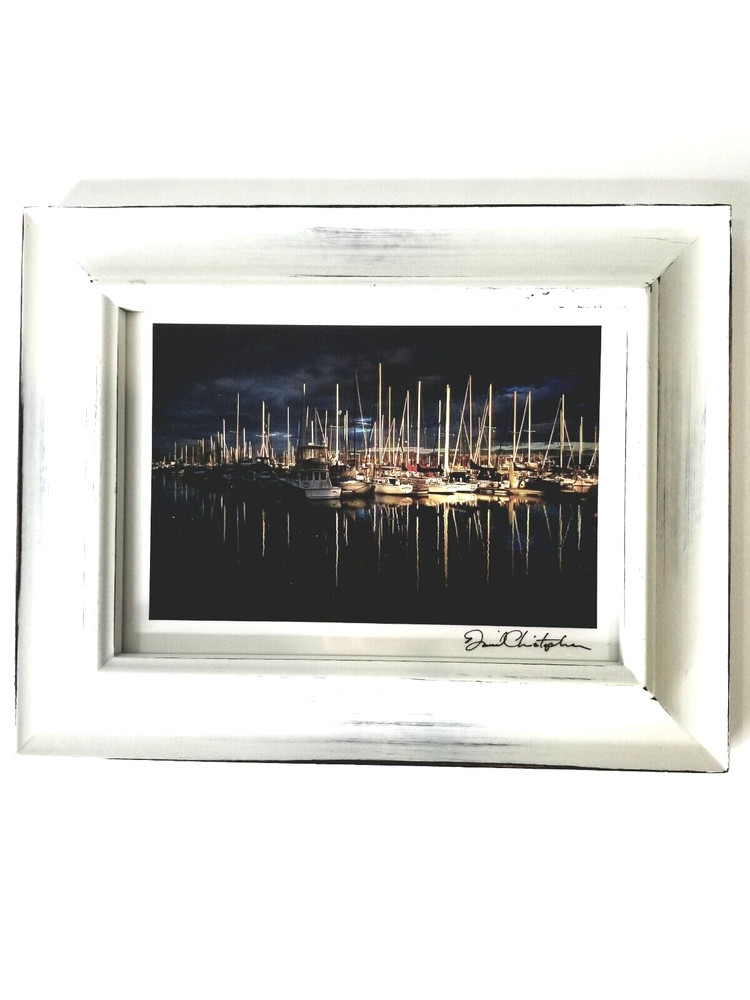 Daniel Christopher Photography Framed Sailboats Harbor Sea 7 1/4 In x 9 1/4 In