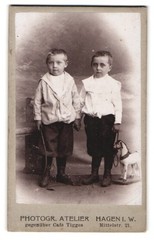 Photography Photog. Atelier, Hagen, Mittelstr. 21, Two children with toy horses