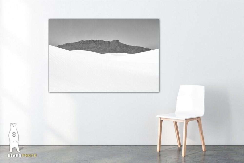 White Sands, New Mexico, Fine Art Landscape Photography, Minimalist Monochrome