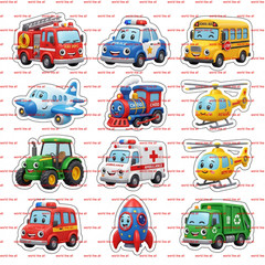 Stickers for Kids | Cute 3D Cartoon [Theme] Sticker Sheet | Digital 4k Download