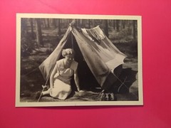 Old photo antique beautiful woman woman camping nature old photo nice dress