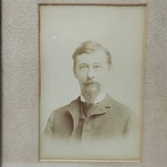 Portrait Man R. L. Mook Mustache Wood Frame Collins Art Company Fort Worth Texas