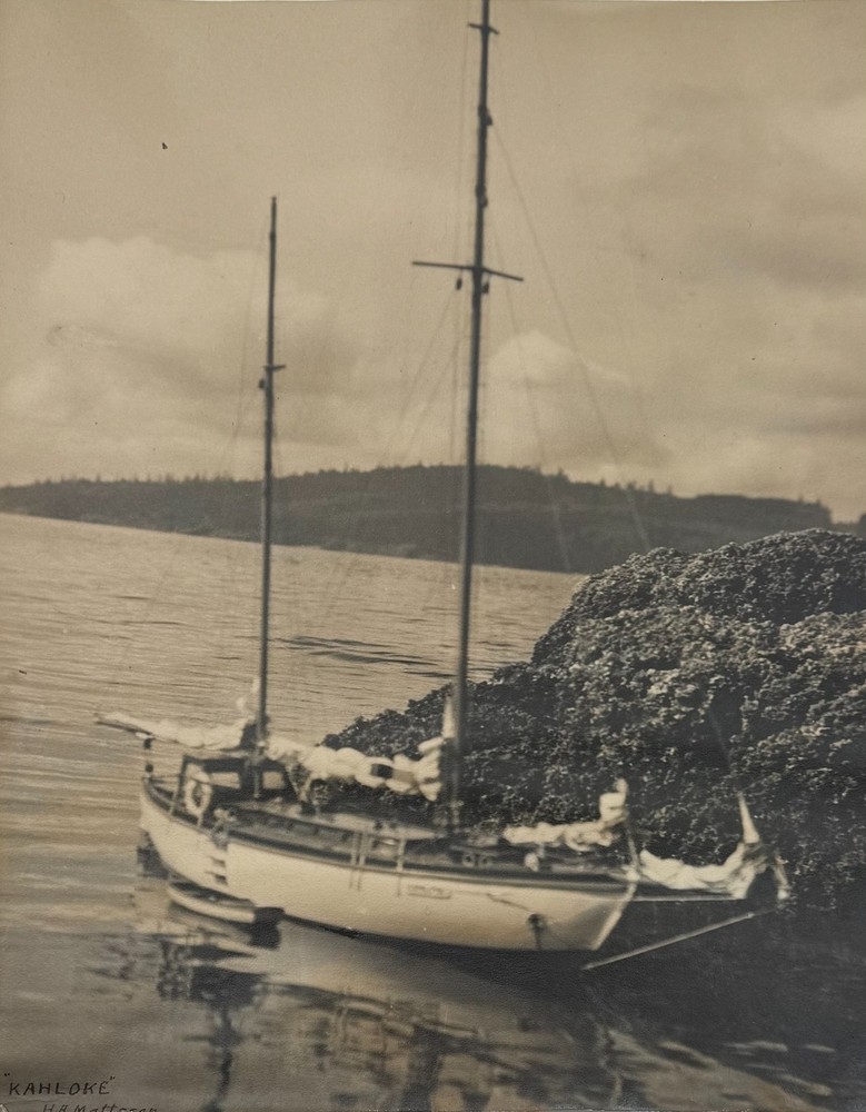 Vintage Sailboat Photo Original Gelatin Silver Print Nautical Coastal Maritime