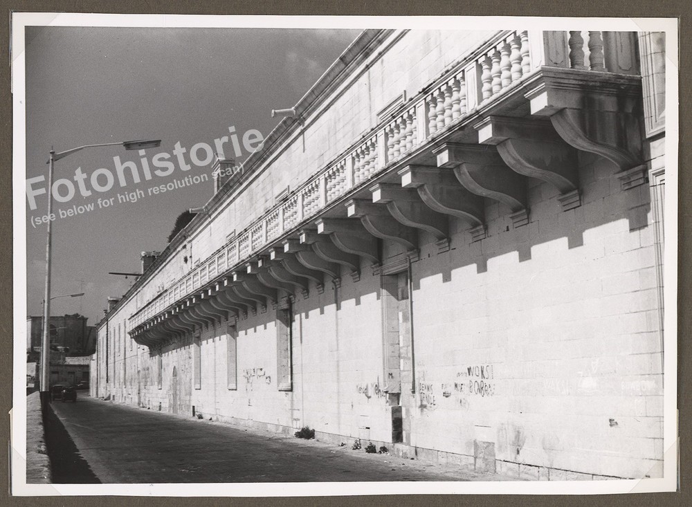 Photo Malta Architectural Wall Balcony Detail 1960s