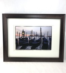 Venice Gondolas Photograph Print-Framed, Matted, Pencil Signed L.E. 27.5”x21.5”