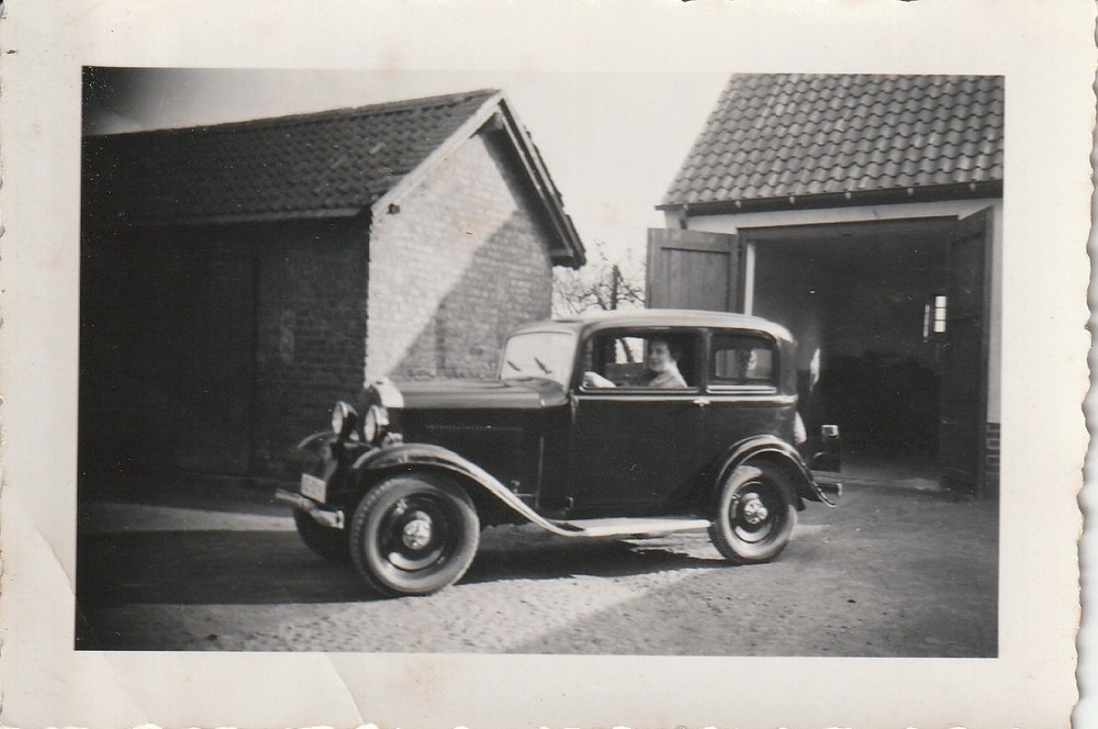 Vintage Photo Woman in Opel 1.2 Liter 1937 Car Vintage Passenger Car