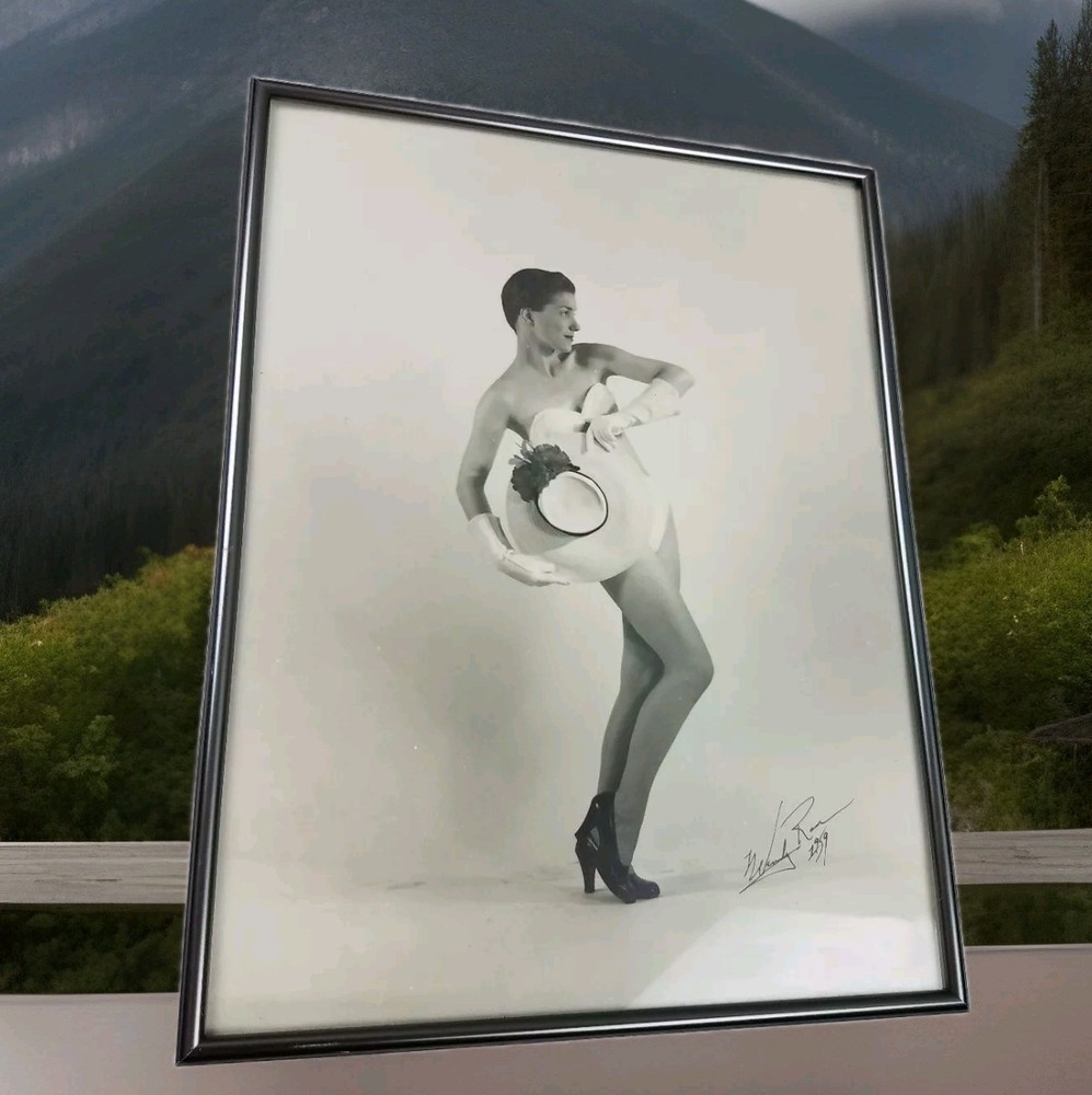 Vintage 1959 Vogue Fashion Model Art Signed Framed Photo