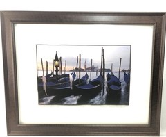Venice Gondolas Photograph Print-Framed, Matted, Pencil Signed L.E. 27.5”x21.5”