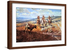 Art.com Wall Art Print White Man’s Buffalo on Brown Frame by Charles Marion R…
