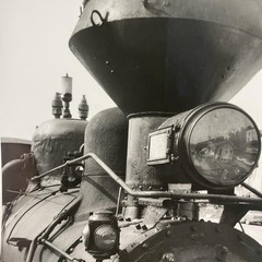 Steam Locomotive Front Headlight 8×10 Black White Glossy Photograph Original