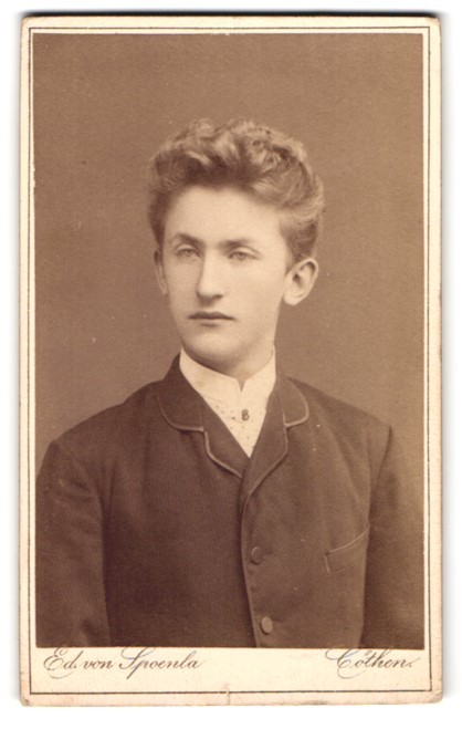 Photograph Ed. von Spoenla, Coethen, Leopoldstrasse 9, Portrait of a Young Man