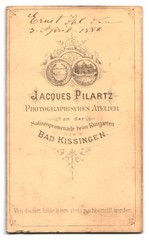 Photograph J. Pilartz, Kissingen, portrait Ernst Jul in suit with full beard, 188
