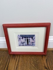 Framed Signed D. Jarry “Les Caves du Marais St. Catherine” Paris Café Print 11×9