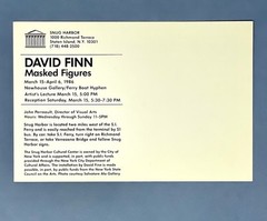 David Finn (b. 1952) Art Show Announcement Card 1986 – Masked Figures