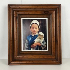 DICK BROWN Amish Girl Child Photo Picture Signed Folk Art Wall Decor PA Gift