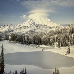 Rick Morley “First Snow” Mt. Rainier Signed Photography Matted Print 8×10