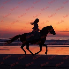 Girl at Sunset Nature Digital Art Ai Download Mobie Phone Background Wallpaper