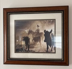 Fine Art Western Photography Signed Framed Blk & White Authentic Ranch Photo