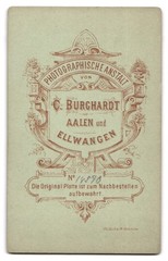 Photograph C. Burghardt, Aalen, Toddler on Upholstered Chair