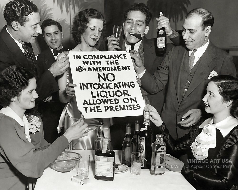 1930s Celebrating End of Prohibition Photo Vintage 8×10 Photograph Bar Art Decor