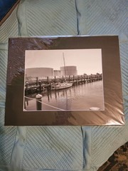 8 By 10 Docked Small Sailboat Matted Photograph